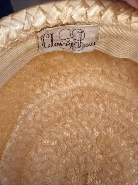 Vintage Clover Lane 1960's Straw Hat with Veil - Picture 2 of 4